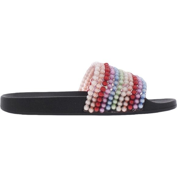 Jessica Simpson Womens Saycie Pool Slide Beaded Sandal Clear/Rainbow/TPU Size 8M - Picture 4 of 5
